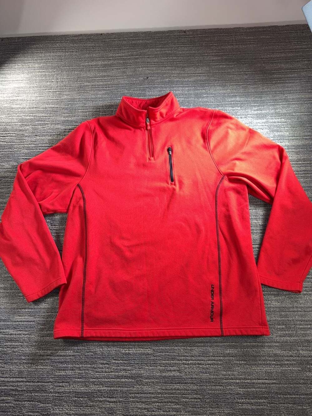 Under Armour Men's Red Fleece 1/4 Zip Pullover Size XL